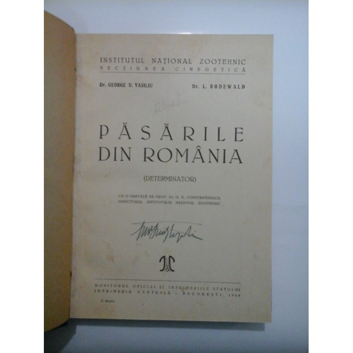PASARILE  DIN  ROMANIA  - George D. VASILIU si  L. RODEWALD